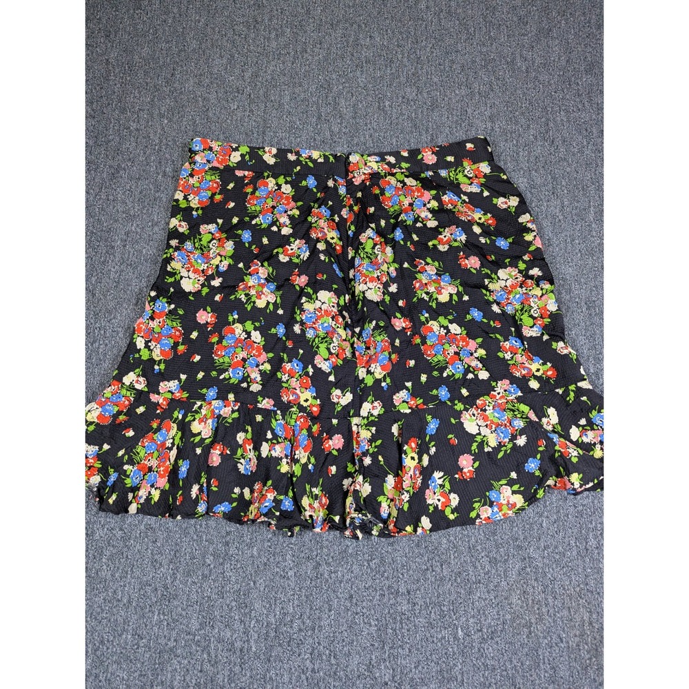 Boden R0285 Black Floral Ruffle Hem Mini Skirt Womens US 8 - Picture 6 of 7